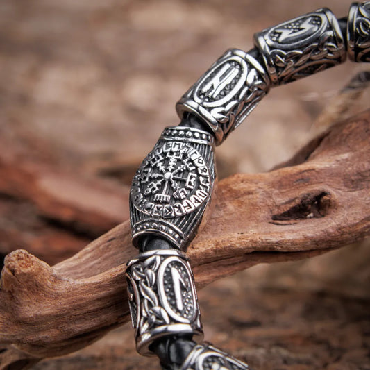 Viking Runes Beads Bracelet