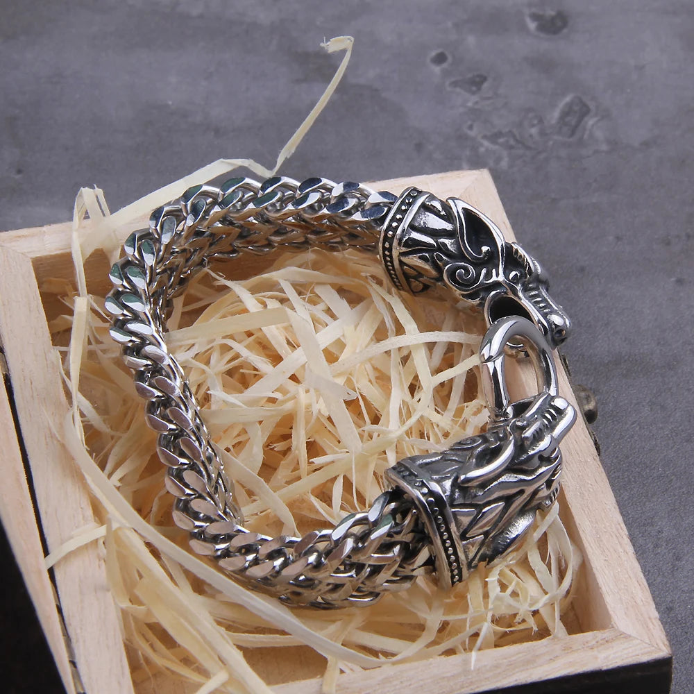 Fenrir Head Wolf Bracelet