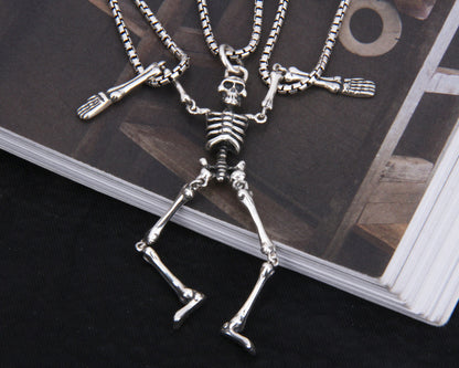 Hyperactive Skull Skeleton Pendant