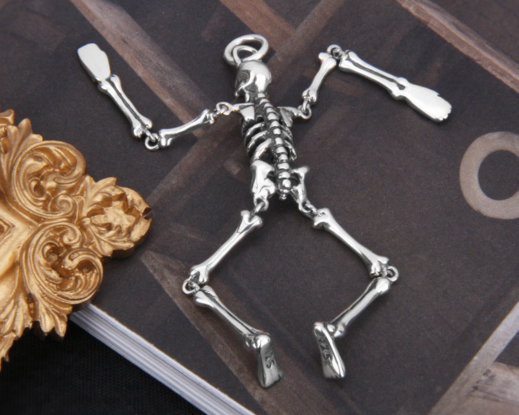 Hyperactive Skull Skeleton Pendant