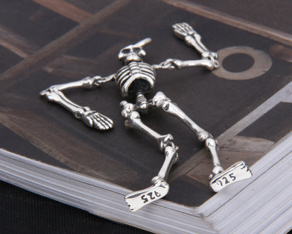 Hyperactive Skull Skeleton Pendant