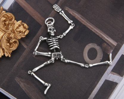 Hyperactive Skull Skeleton Pendant