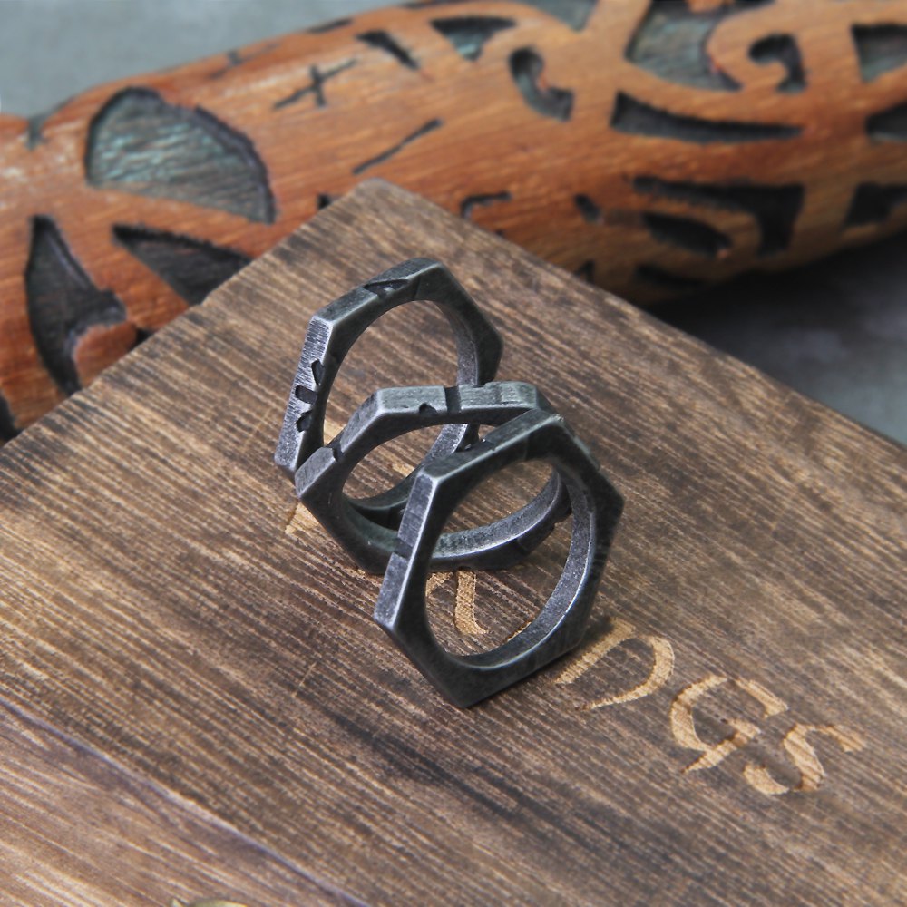 3 IN 1 Runes Ring – Viking Oath