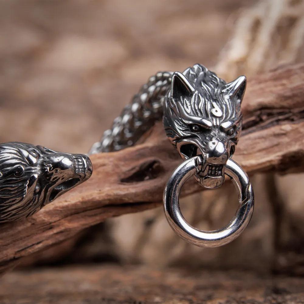 Fenrir Head Wolf Bracelet