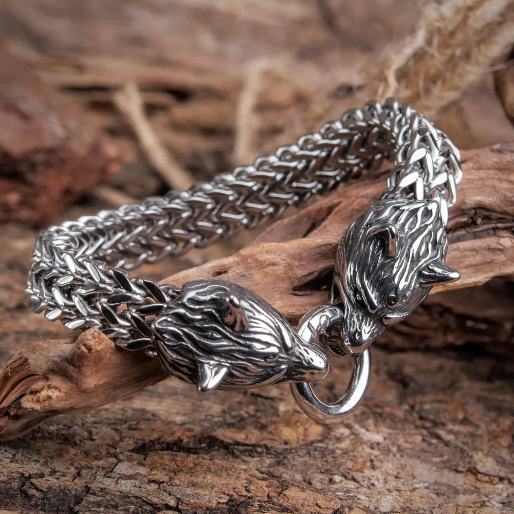 Fenrir Head Wolf Bracelet