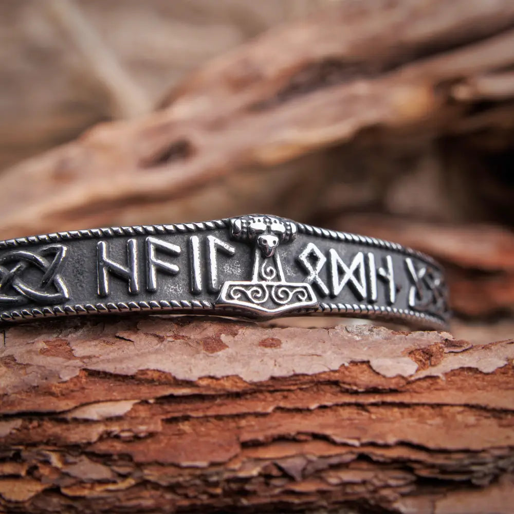 Nordic Runes Mjolnir Hammer Bracelet