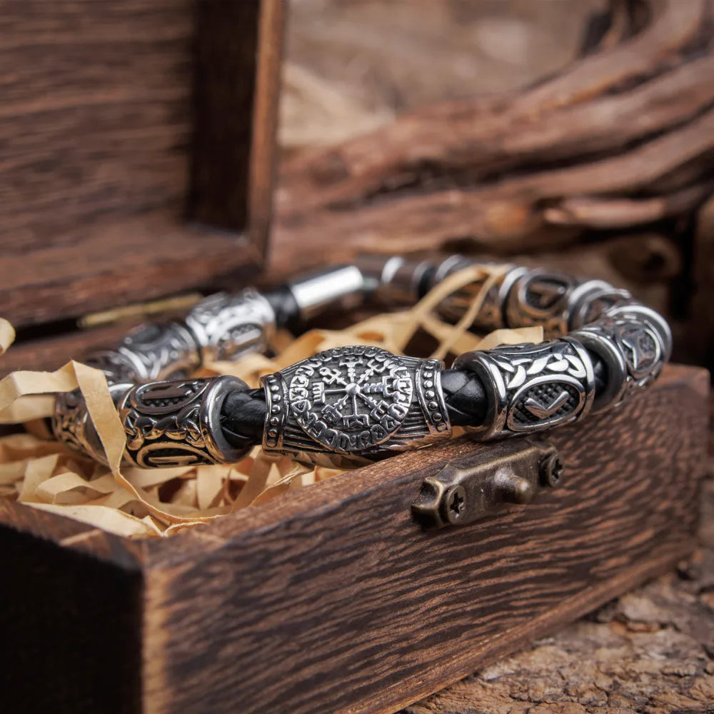 Viking Runes Beads Bracelet