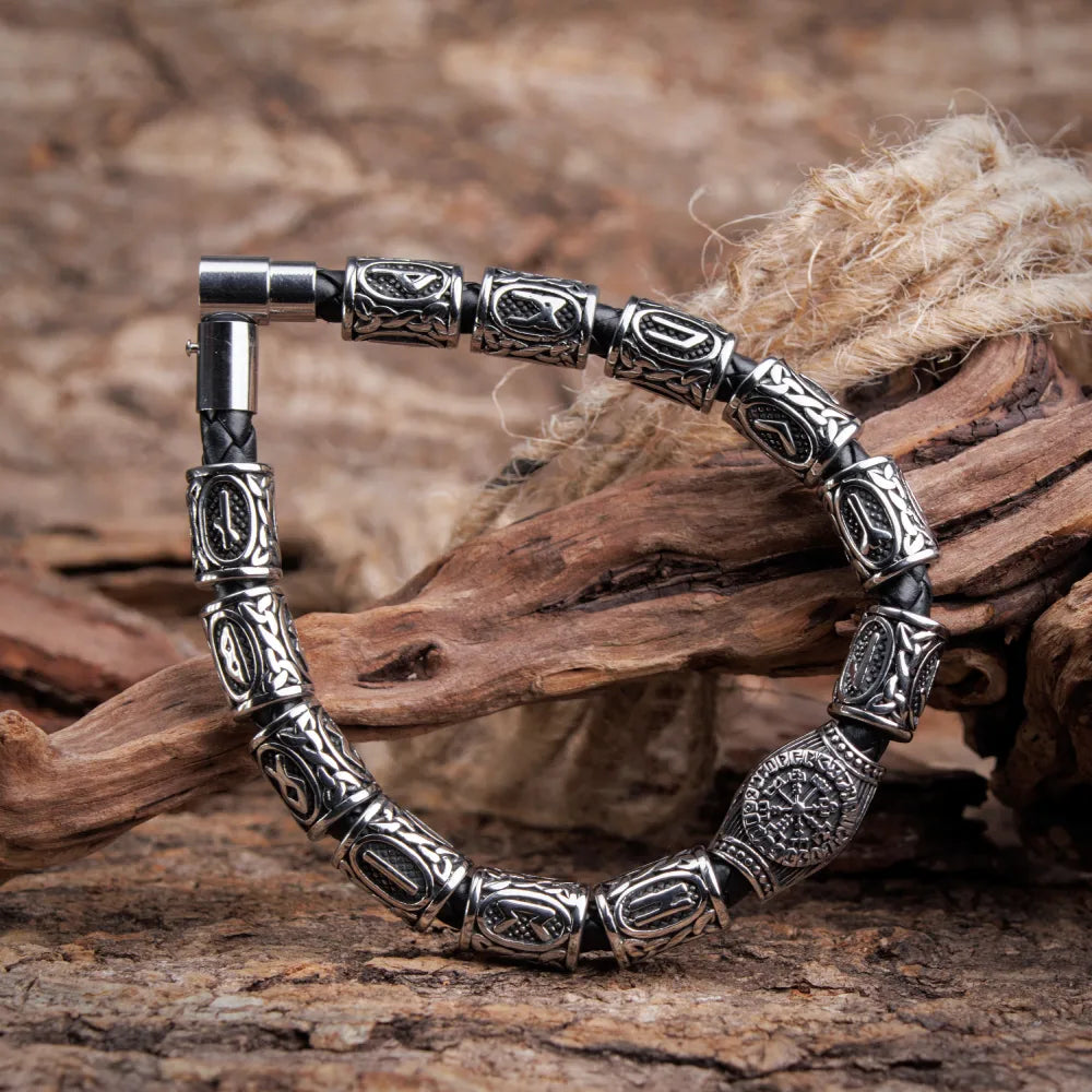 Viking Runes Beads Bracelet