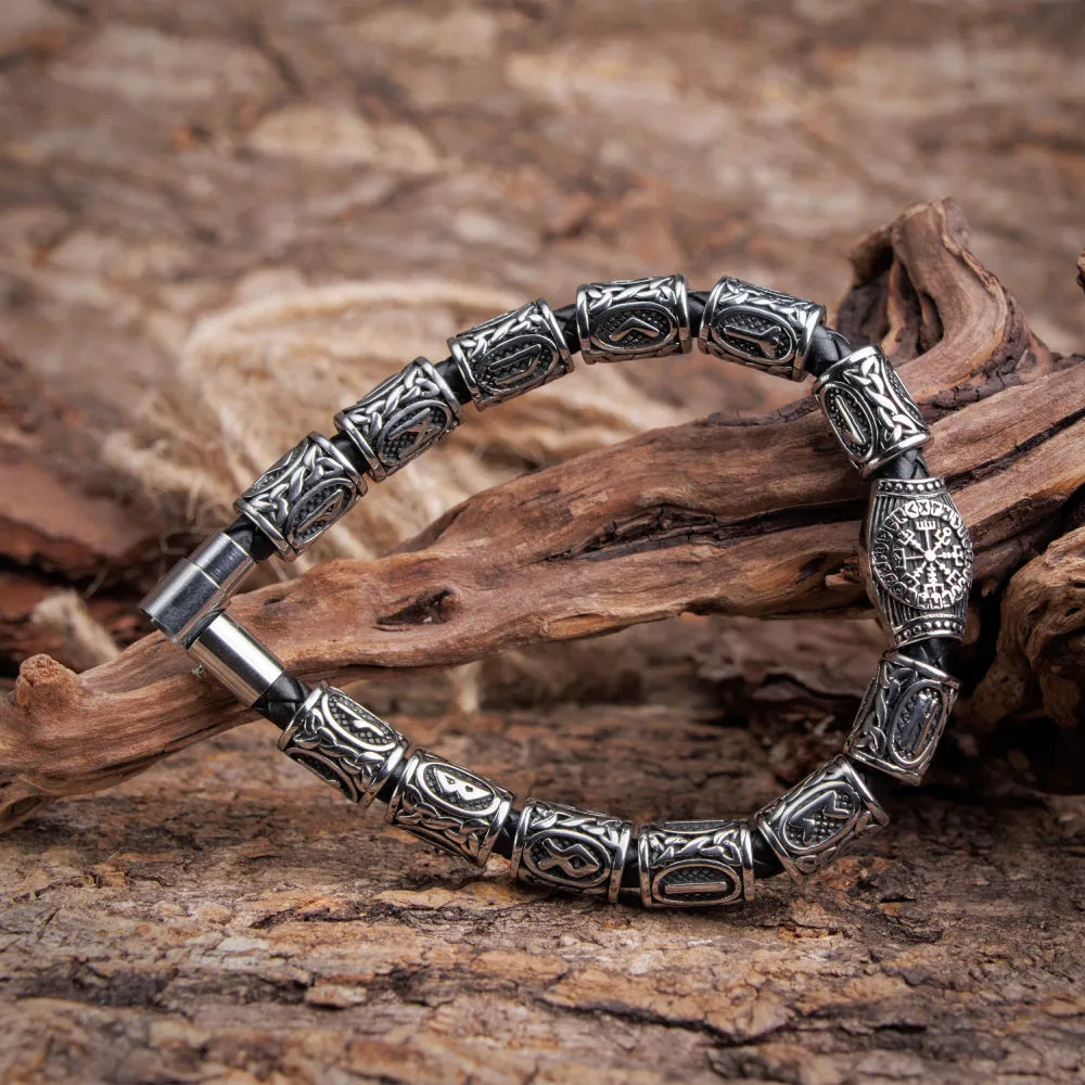 Viking Runes Beads Bracelet