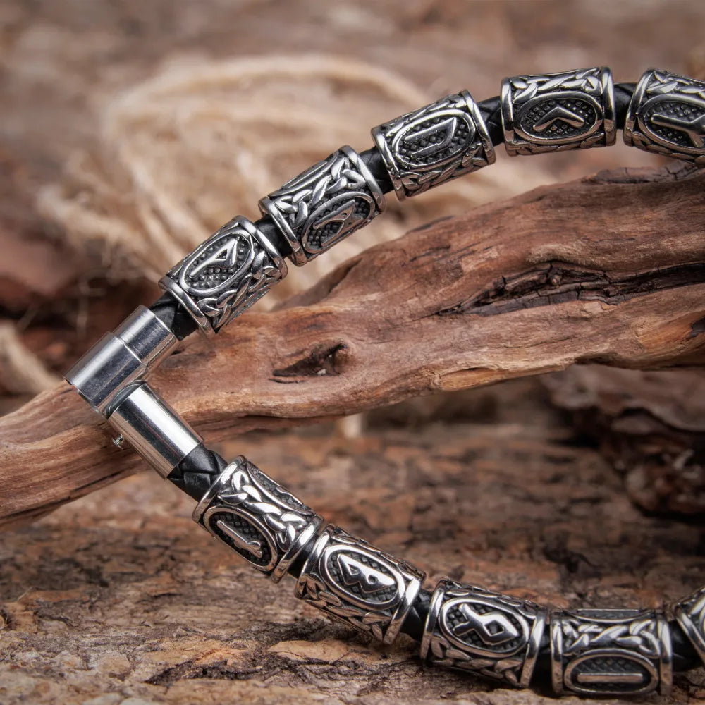Viking Runes Beads Bracelet
