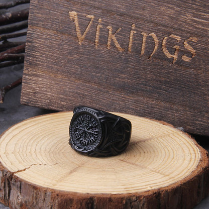 Black Vegvisir Ring