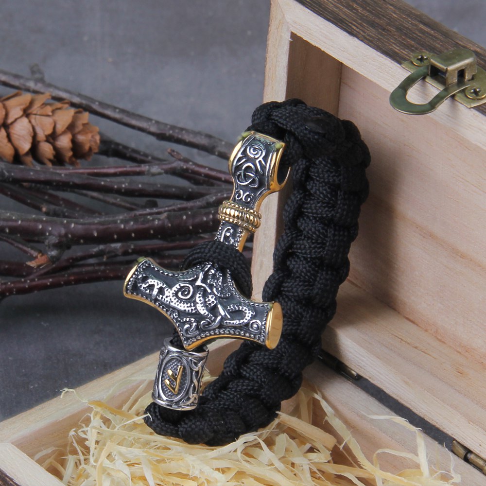 Mjolnir Thor's Hammer Braided Bracelet