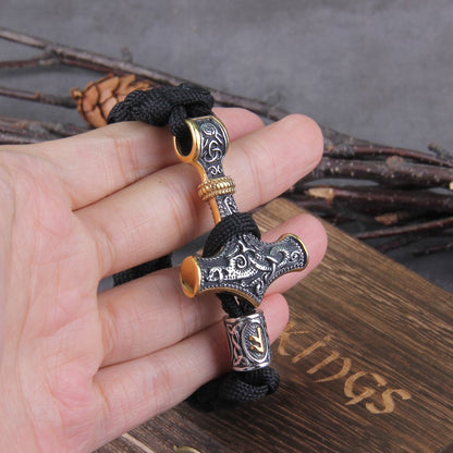 Mjolnir Thor's Hammer Braided Bracelet