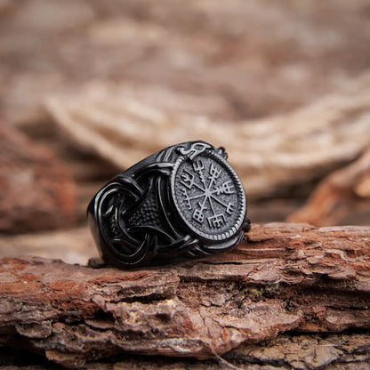 Black Vegvisir Ring