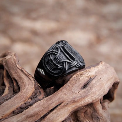 Black Vegvisir Ring