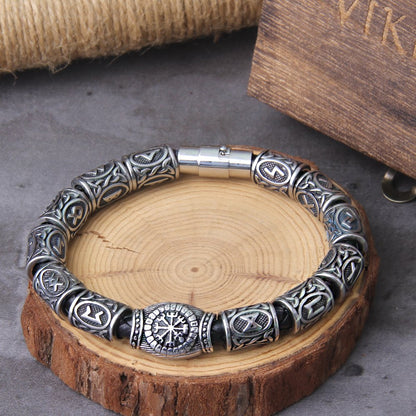 Viking Runes Beads Bracelet