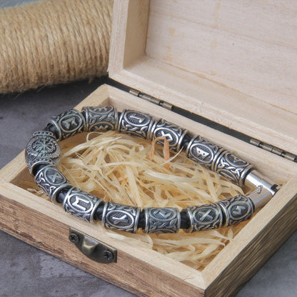 Viking Runes Beads Bracelet