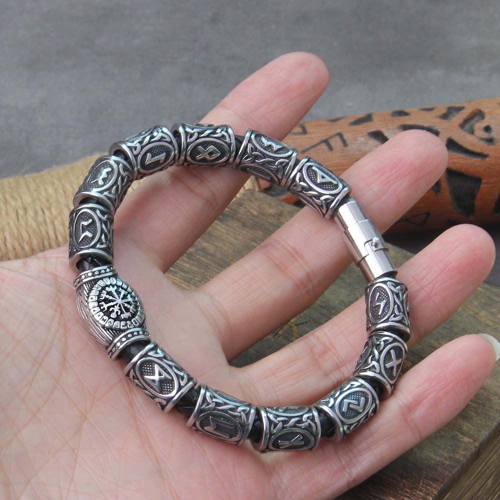 Viking Runes Beads Bracelet