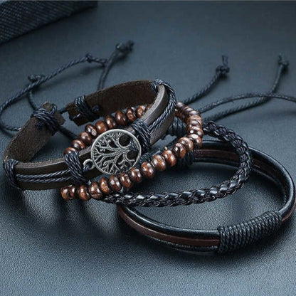 Tree of Life Braided Leather Bracelets