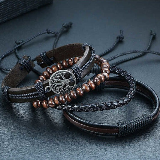 Tree of Life Braided Leather Bracelets