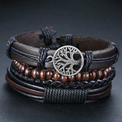 Tree of Life Braided Leather Bracelets