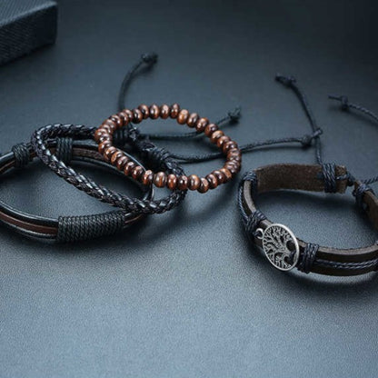 Tree of Life Braided Leather Bracelets