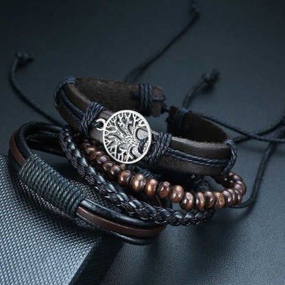 Tree of Life Braided Leather Bracelets