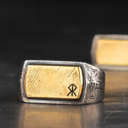 S925 Nordic Viking Runes Silver Ring