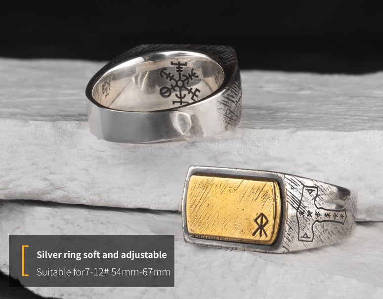 S925 Nordic Viking Runes Silver Ring