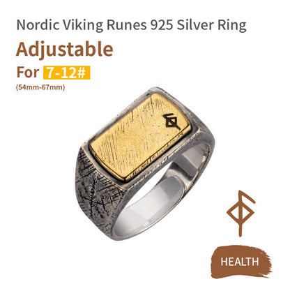 S925 Nordic Viking Runes Silver Ring